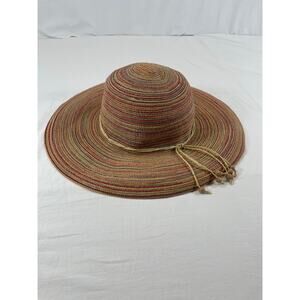 Floppy Sun Hat Wide Brim Multicolored Straw Beach Vacation One Size Women